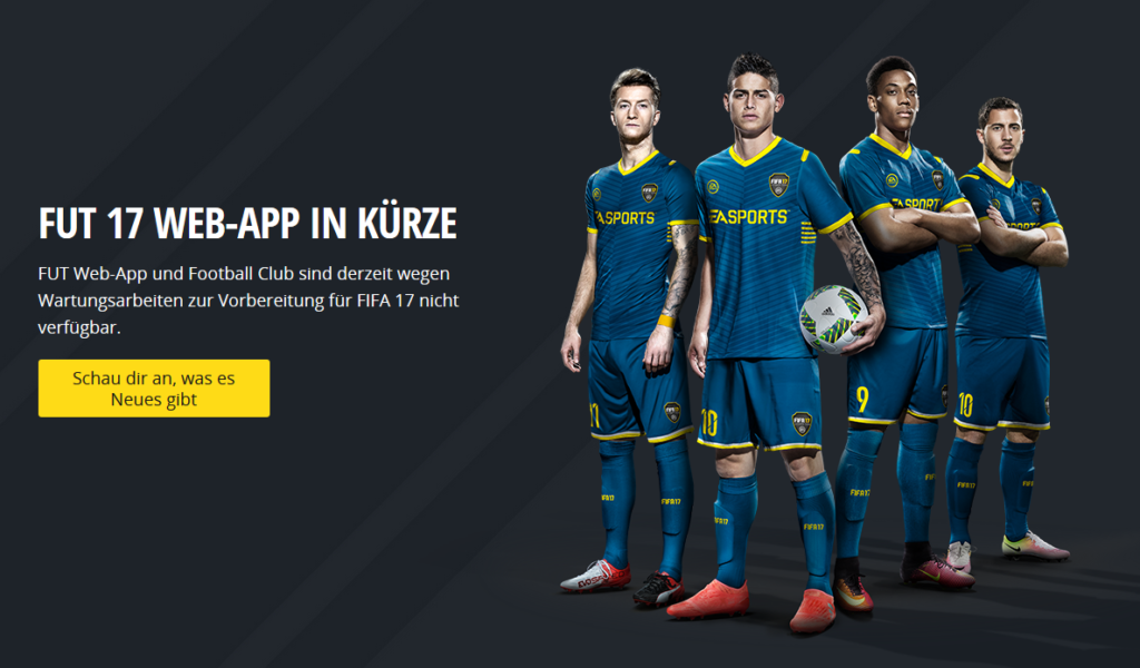 FIFA 17 Web-App in Kürze